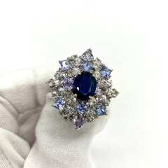 Blue Sapphire Diamond Ring