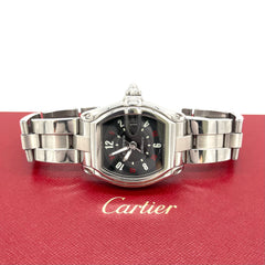 CARTIER Roadster Black Dial Stainless Steel Mens Watch