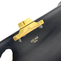 CELINE Triomphe Shoulder Bag In Velvet And Calfskin CELINE Triomphe Shoulder Bag In Velvet And Calfskin