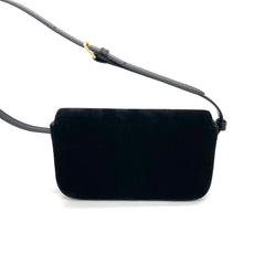 CELINE Triomphe Shoulder Bag In Velvet And Calfskin CELINE Triomphe Shoulder Bag In Velvet And Calfskin