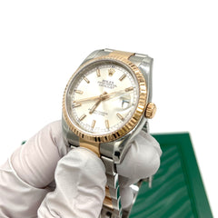 Rolex Datejust 36 Rose Gold Silver Dial Fluted Bezel Watch Model # 116231 Serial #G780*** Rolex Datejust 36 Rose Gold Silver Dial Fluted Bezel Watch Model # 116231 Serial #G780***