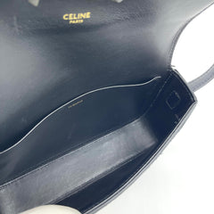 CELINE Triomphe Shoulder Bag In Velvet And Calfskin CELINE Triomphe Shoulder Bag In Velvet And Calfskin