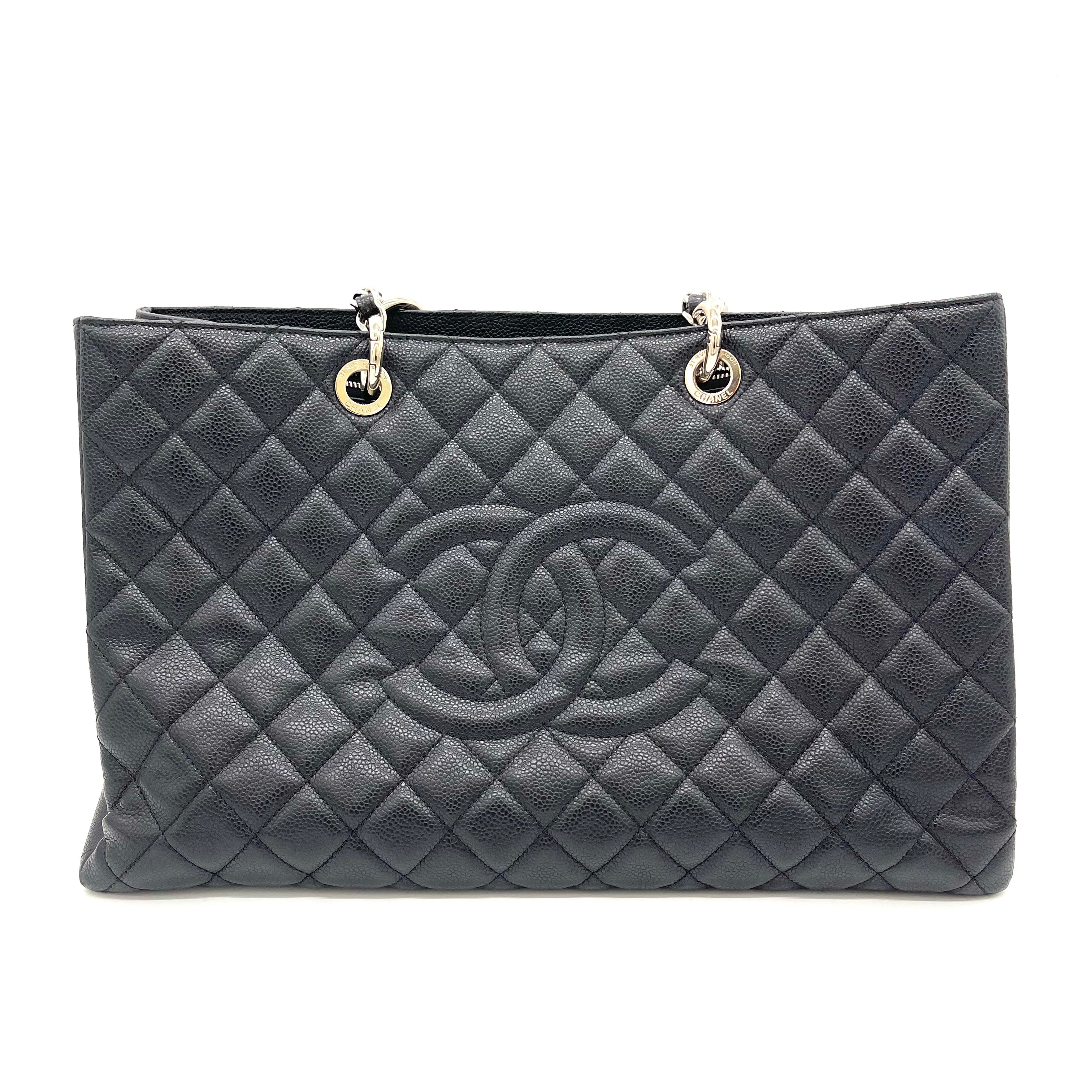 Chanel Grand Shopping Tote Quilted Caviar XL Black