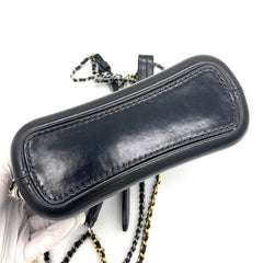 CHANEL 오래된 송아지 가죽 퀼팅 스몰 가브리엘 호보 네이비 블랙 CHANEL 오래된 송아지 가죽 퀼팅 스몰 가브리엘 호보 네이비 블랙
