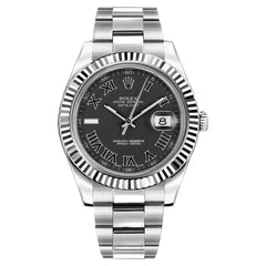 롤렉스 Datejust II 116334 그레이 블랙 로만 다이얼 오이스터 브레이슬릿 41mm 롤렉스 Datejust II 116334 그레이 블랙 로만 다이얼 오이스터 브레이슬릿 41mm