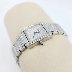 CARTIER Française 풀 다이아몬드 파베 시계 CARTIER Française 풀 다이아몬드 파베 시계