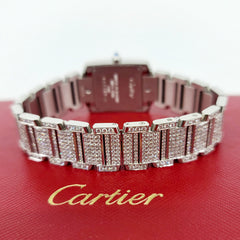 CARTIER Française 풀 다이아몬드 파베 시계 CARTIER Française 풀 다이아몬드 파베 시계