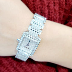 CARTIER Française 풀 다이아몬드 파베 시계 CARTIER Française 풀 다이아몬드 파베 시계