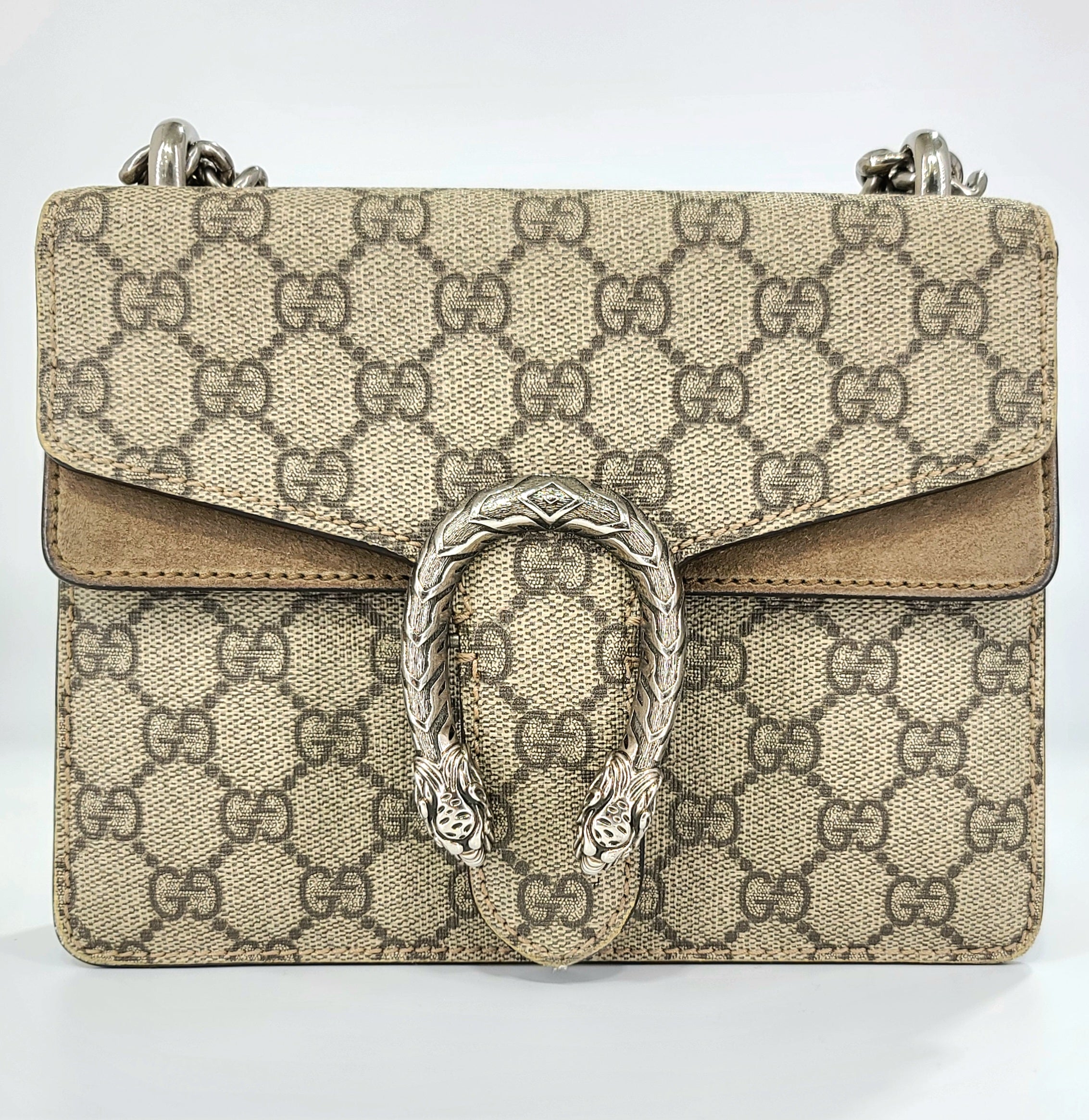 GUCCI Dionysus super mini printed coated-canvas and suede shoulder