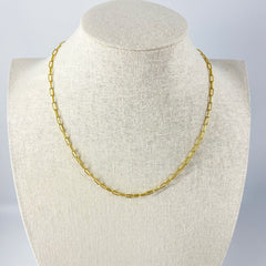 14k Solid yellow Gold Small Paperclip Chain Necklace 22"[14K Solid Gold]