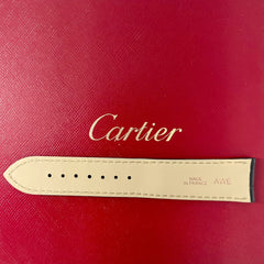 Guarantee Authentic Cartier KD1QHK97 20mmx18mm Black Mat Alligator Full Cut Leather Strap Watch Band