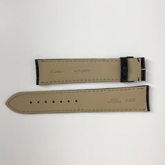 Guarantee Authentic Cartier KD1QHK97 20mmx18mm Black Mat Alligator Full Cut Leather Strap Watch Band