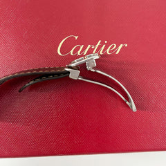 Guarantee Authentic Cartier Alligator Genuine Leather Strap Folding Deployment Clasp Buckle Brown 21mmx18mm Watch Band