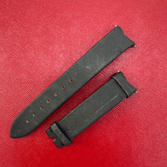 Guarantee Authentic Piaget Black Satin On Leather Strap 18mmx16mm Watch Band