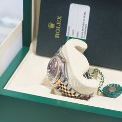 롤렉스 Datejust 36 스테인리스 스틸 및 옐로우 골드 블랙 자개 다이아몬드 다이얼 롤렉스 Datejust 36 스테인리스 스틸 및 옐로우 골드 블랙 자개 다이아몬드 다이얼