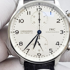 IWC 포르투기저 크로노 오토매틱 스테인레스 스틸 남성용 시계 IW371445 IWC 포르투기저 크로노 오토매틱 스테인레스 스틸 남성용 시계 IW371445