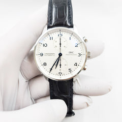 IWC 포르투기저 크로노 오토매틱 스테인레스 스틸 남성용 시계 IW371445 IWC 포르투기저 크로노 오토매틱 스테인레스 스틸 남성용 시계 IW371445