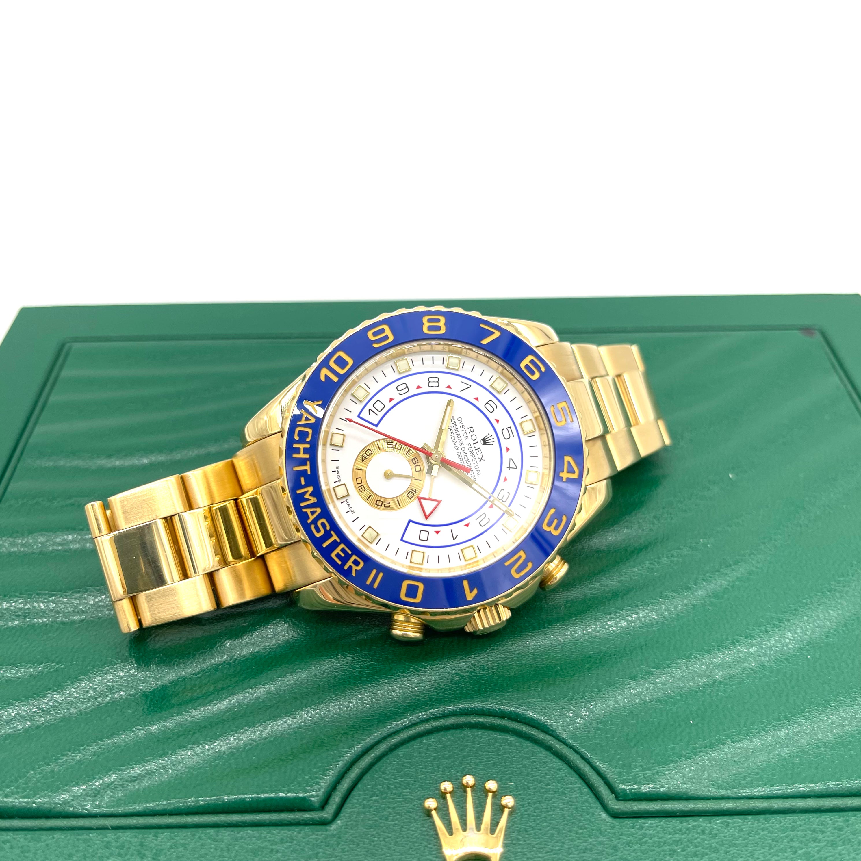 Rolex Yacht-Master 18k Yellow Gold White Dial Ceramic 44mm