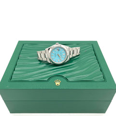 Rolex Oyster Perpetual 41 Turquoise Blue Men's Watch