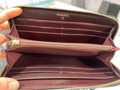 CHANEL 캐비어 퀼팅 라지 거싯 지퍼 어라운드 지갑 블랙 CHANEL 캐비어 퀼팅 라지 거싯 지퍼 어라운드 지갑 블랙