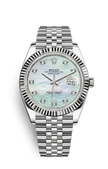 DATEJUST 마더 펄 41 오이스터, 41mm, 오이스터스틸과 화이트 골드 DATEJUST 마더 펄 41 오이스터, 41mm, 오이스터스틸과 화이트 골드