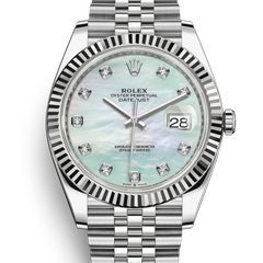 DATEJUST 마더 펄 41 오이스터, 41mm, 오이스터스틸과 화이트 골드 DATEJUST 마더 펄 41 오이스터, 41mm, 오이스터스틸과 화이트 골드