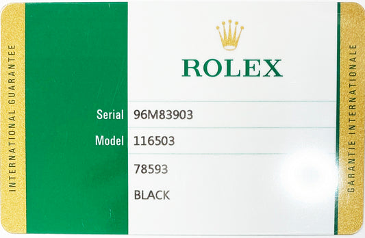 Rolex Ref #116503 Serial #96M8390