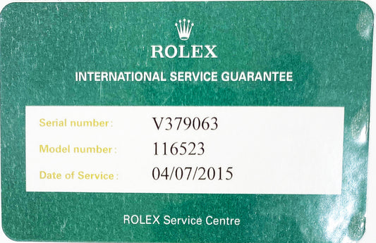 Rolex Ref #116523 Serial #V379063