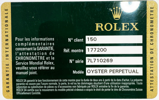 Rolex Ref #177200 Serial #7L710269