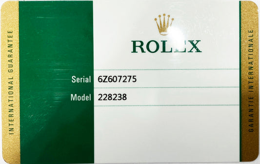 Rolex Ref #228238 Serial #6Z60727