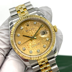Rolex Datejust 36mm 116233 Jubilee Stainless And Factory Jubilee Champagne Diamond Dial