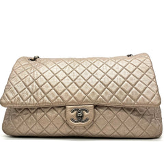 Chanel  Metallic Calfskin Quilted XXL Travel Flap Bag Gold 2016-2017