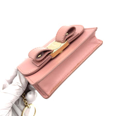 Salvatore Ferragamo Pink Leather Card Wallet New Condition