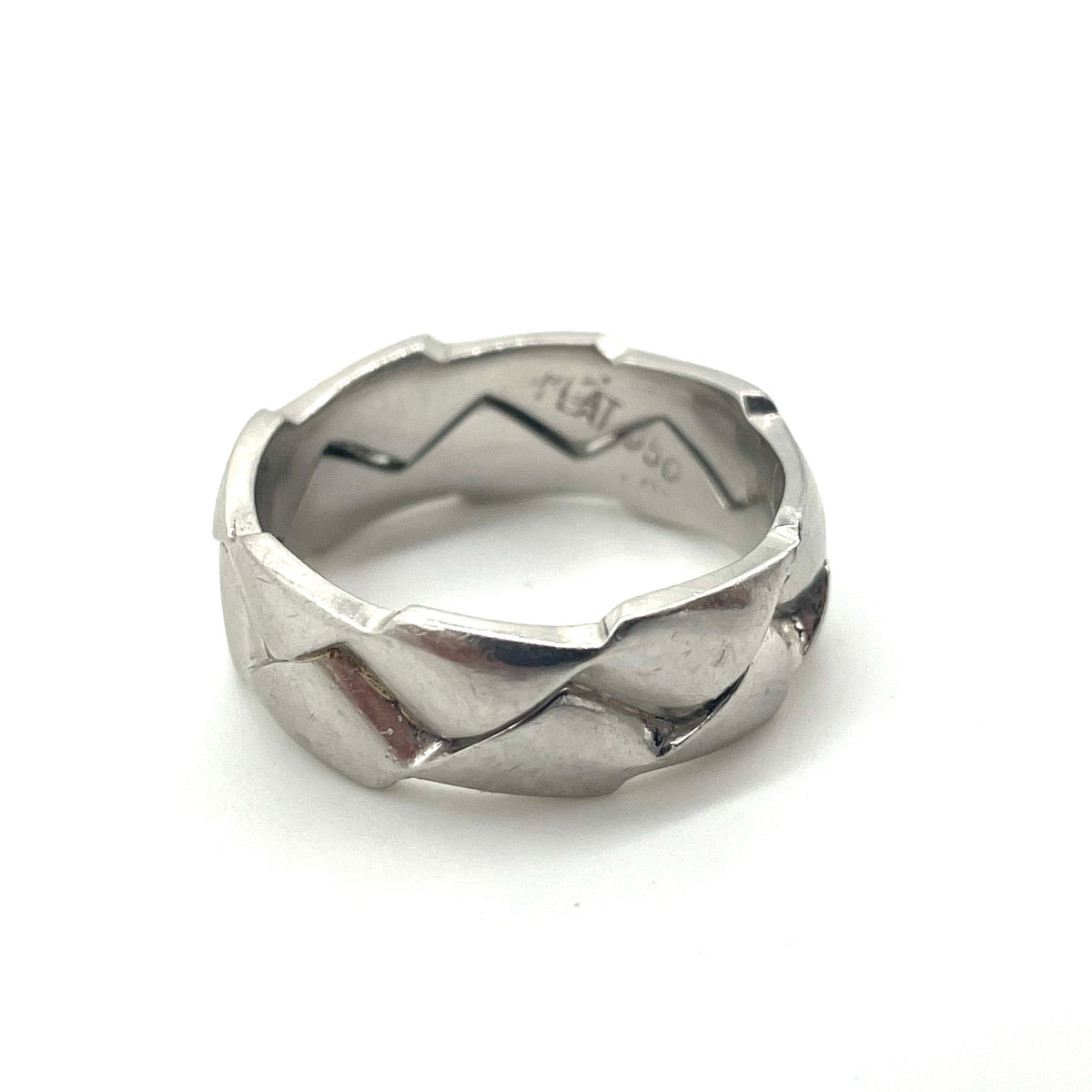 Platinum Braided Silver Band Ring