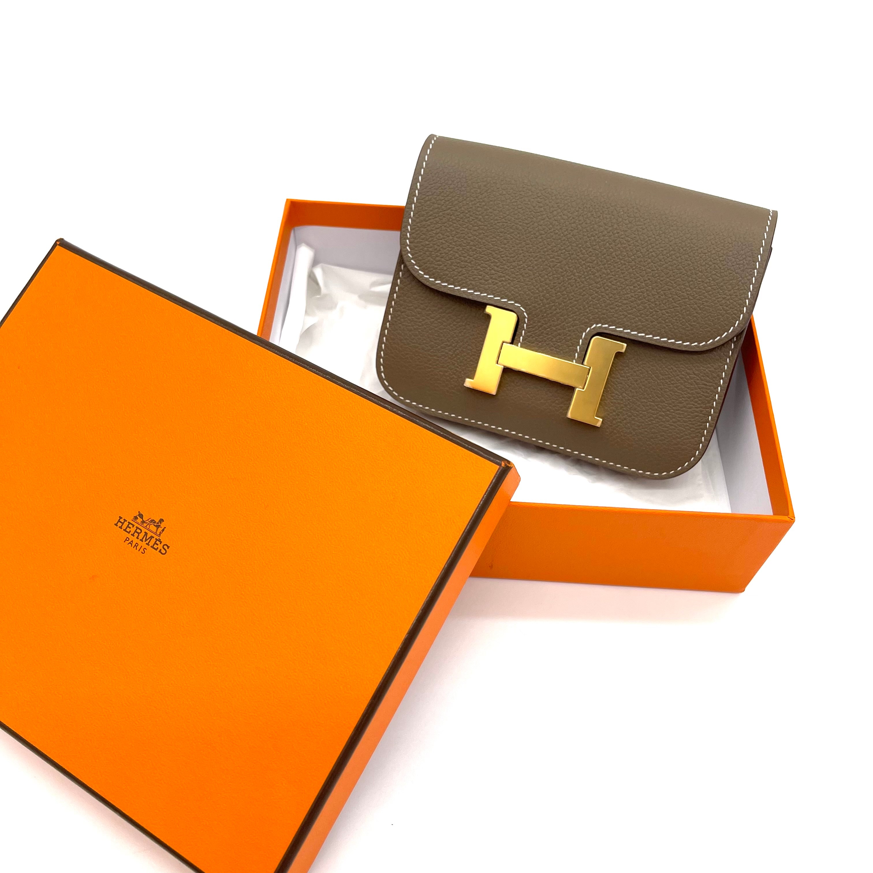 Hermes Etoupe Constance Slim Wallet New Condition Never used