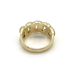 14k Gold Cuban Link Diamond Ring
