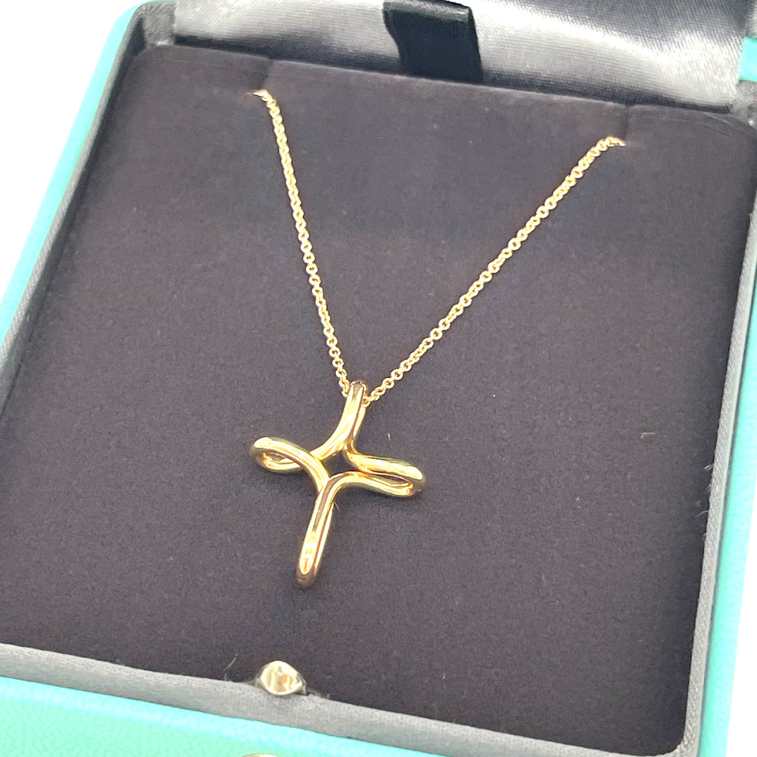 TIFFANY&CO. Elsa Peretti Infinity Cross Pendant Necklace