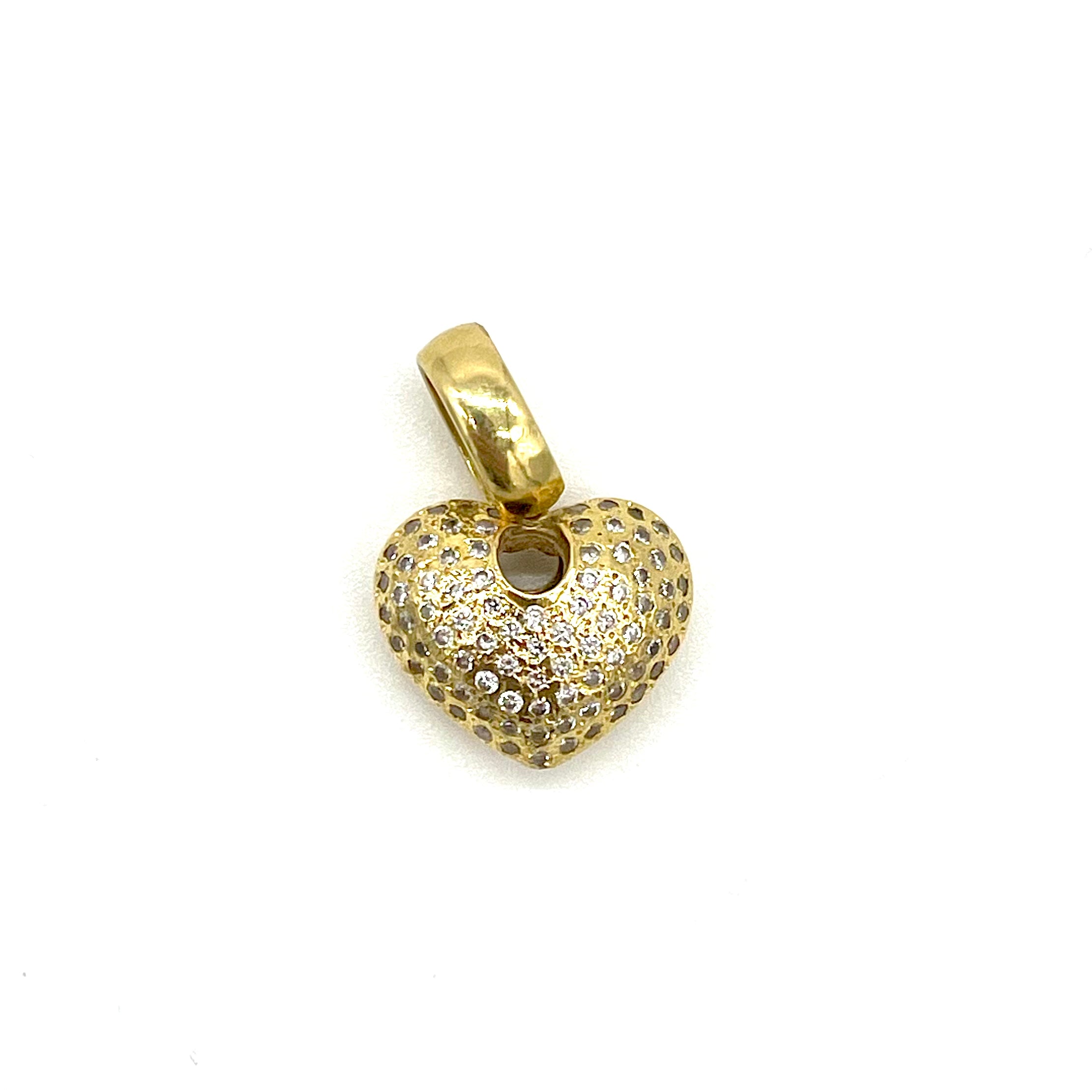 18k Yellow Gold & Pink Diamond Heart Pendant