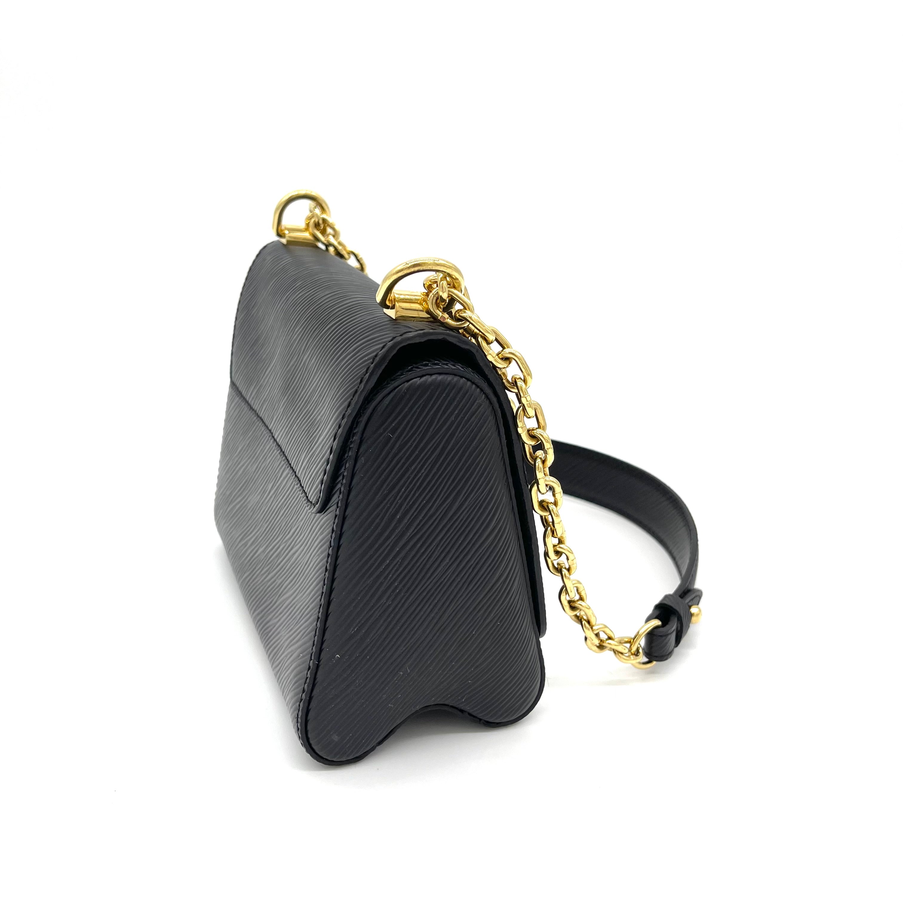 lv black bag with gold chain