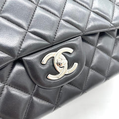 CHANEL Lambskin Quilted Maxi Double Flap Bag – Black