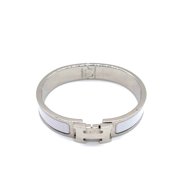 新品未使用HERMES LE BRACELET H ホワイト バングル Hermès White Clic H Bracelet ○ Labellov ○ Buy and Sell