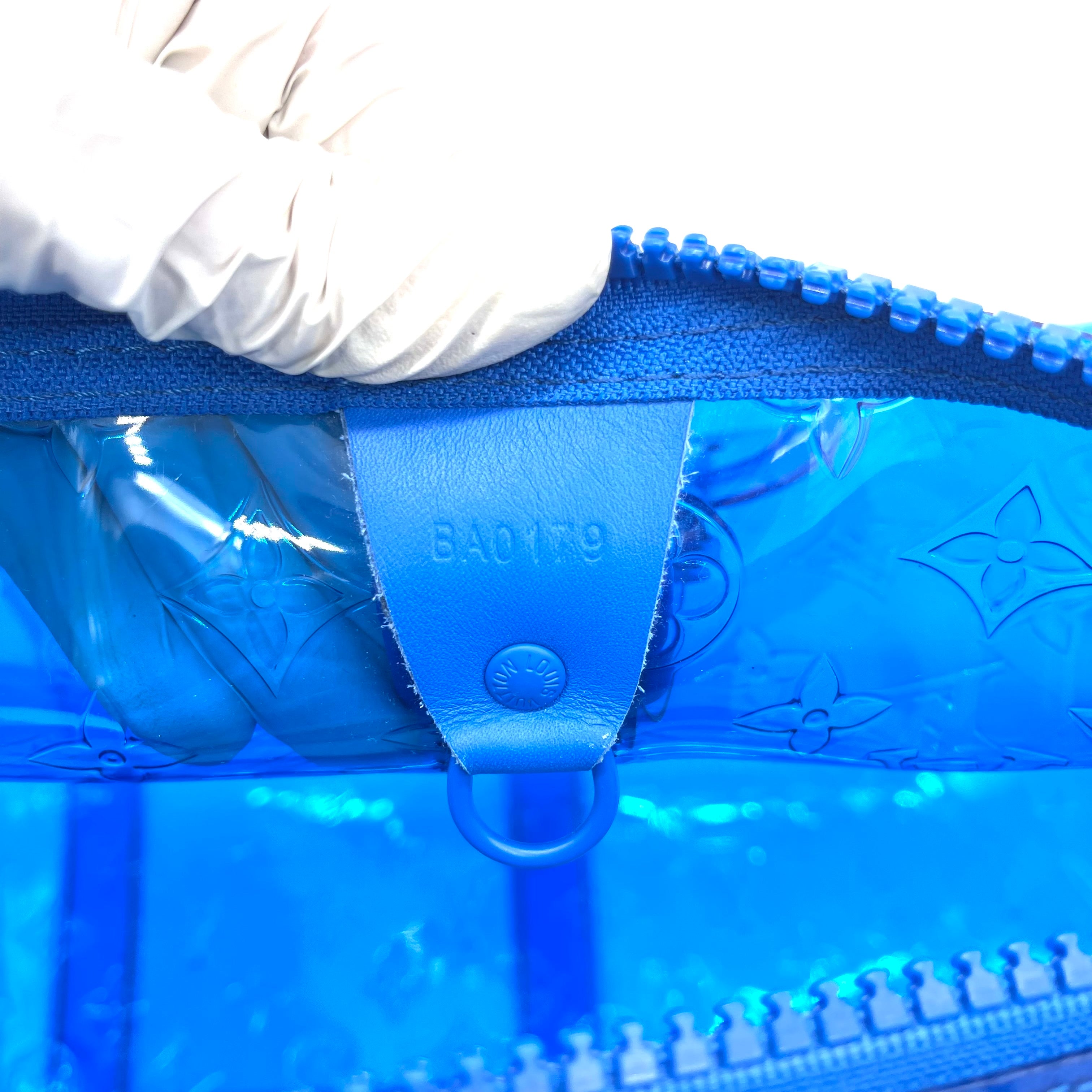 Louis Vuitton Virgil Abloh X Blue Monogram Pvc Keepall Bandouliere