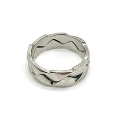 Platinum Braided Silver Band Ring