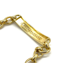 18k Gold & Diamond Chain Heart Bracelet
