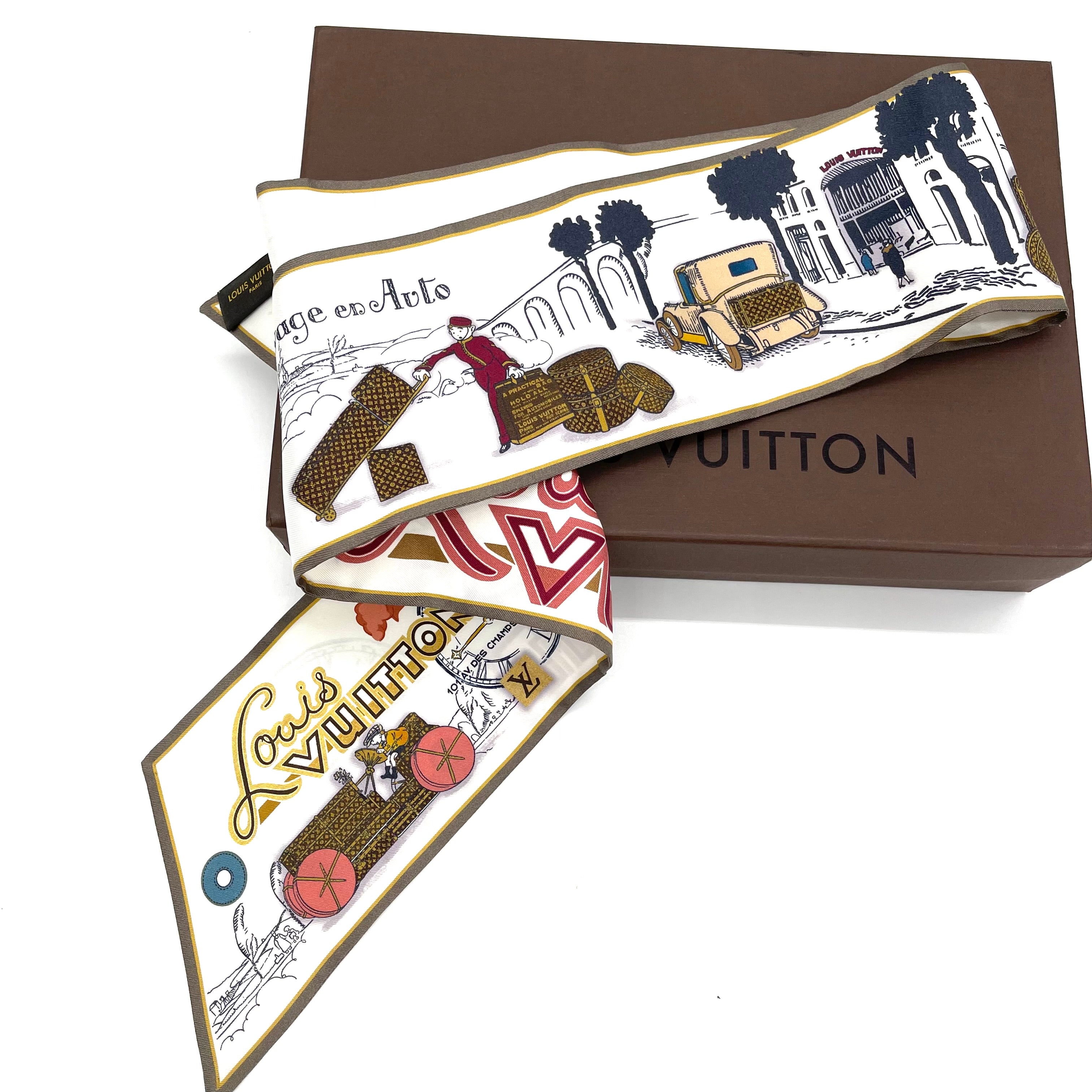 Limited Edition LOUIS VUITTON VOYAGE BANDEAU 100% Silk Scarf
