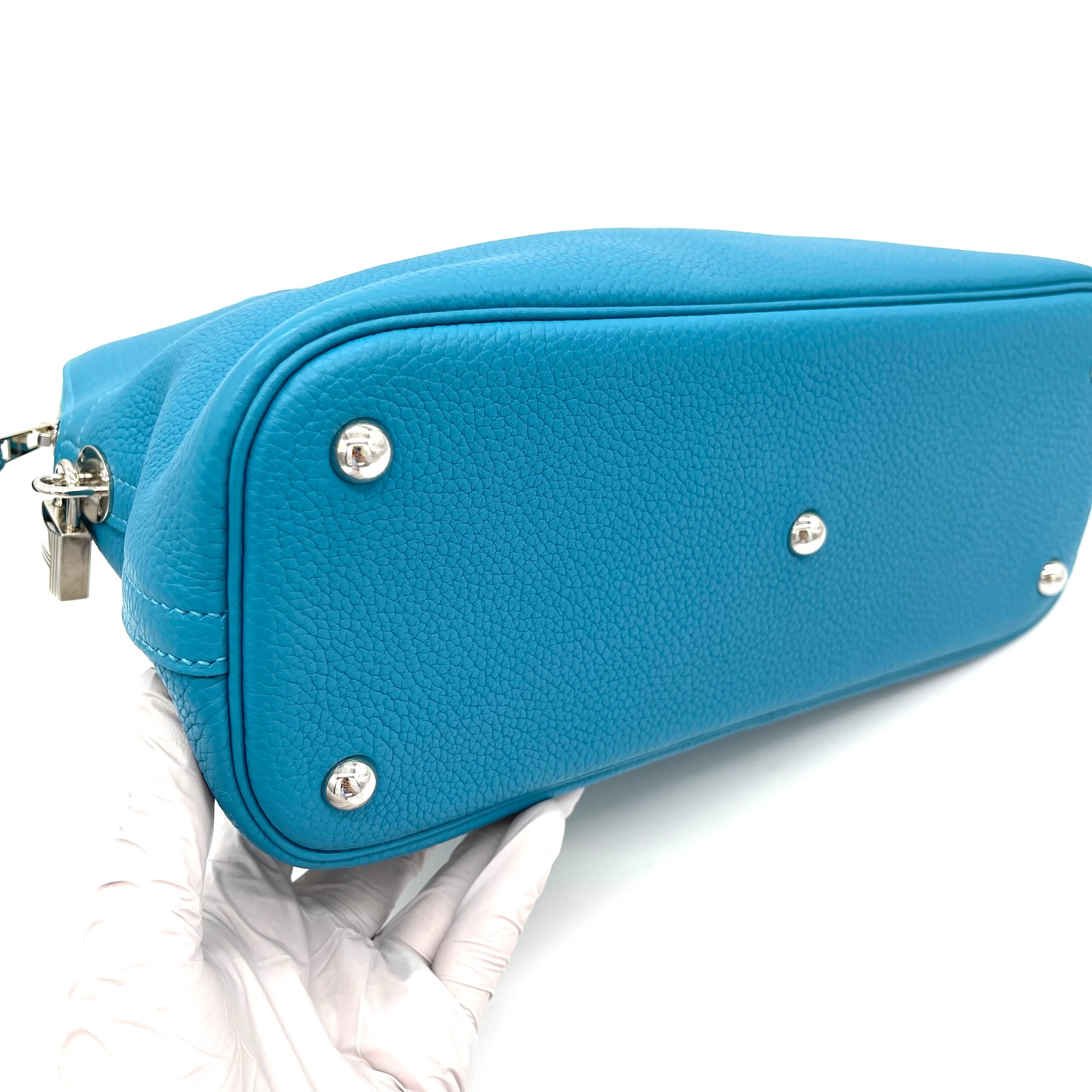 HERMES Taurillon Clemence Bolide 31 Turquoise