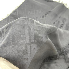 Fendi FF Shawl – Black Organic Silk