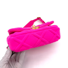 CHANEL Jersey Quilted Chanel 19 Waist Bag Pink