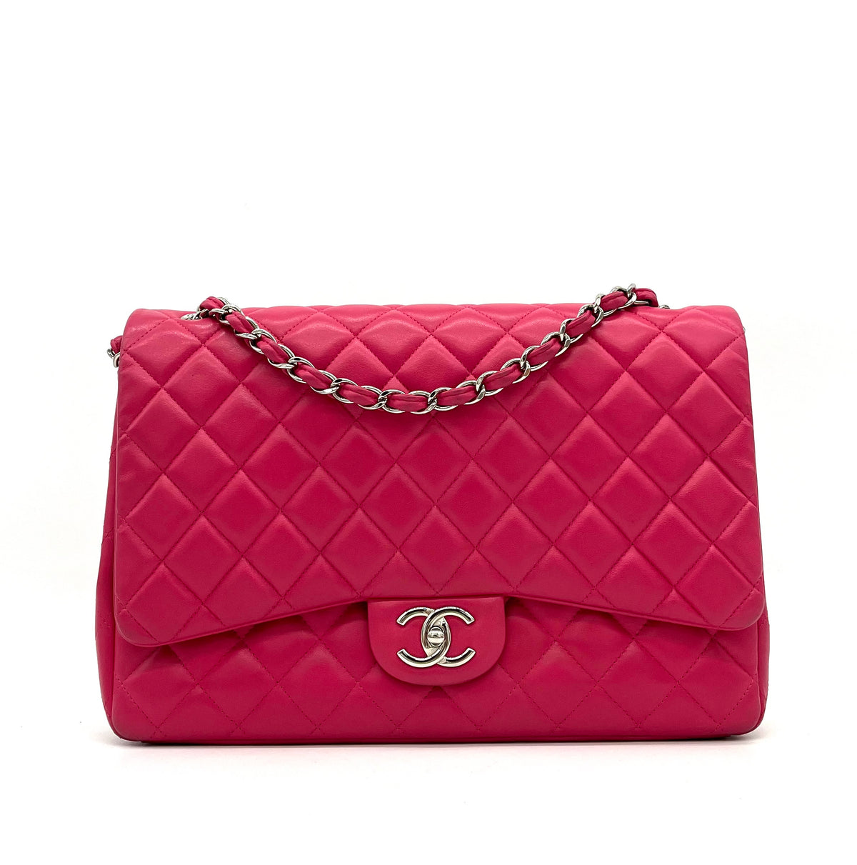 Chanel  Lambskin Quilted Jumbo Single Flap Barbie Pink 2014