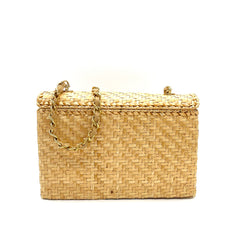 Chanel Classic Flap Bag Woven Straw with Gold Hardware